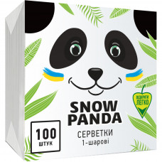 Серветки столові Сніжна Панда одношарові білі 24x24 см 100 шт. (4823019007879)