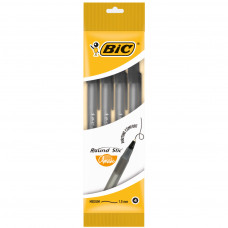 Ручка масляна Bic Round Stic, чорна, 4шт в блістері (bc944177)