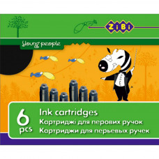 Чорнило для пір'яних ручок ZiBi capsules black, 6шт (ZB.2272-02)