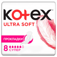 Гігієнічні прокладки Kotex Ultra Soft Super 8 шт. (5029053542683)