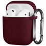 Чохол для навушників 2E для Apple AirPods Pure Color Silicone Imprint 1.5 мм Marsala (2E-AIR-PODS-IBSI-1.5-M)