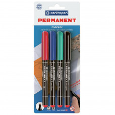 Набір маркерів Centropen Permanent 2846 1 мм, SET 4colors (BLister) (2846/4/BL)