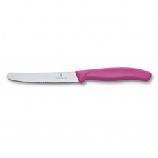 Кухонний ніж Victorinox SwissClassic для овощей 11 см, волнистое лезвие, Pink (6.7836.L115)