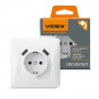 Розетка Videx BINERA 1ая із заземленням і 2USB (VF-BNSK1GU)