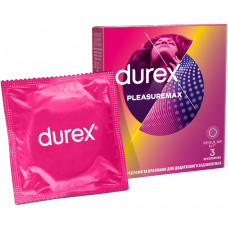 Презервативи Durex Pleasuremax з силіконовою змазкою з ребрами та крапками 3 шт. (5038483203989)