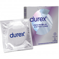 Презервативи Durex Invisible Extra Lube ультратонкі з додатковою змазкою 3 шт. (5052197057058)