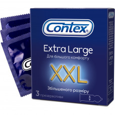 Презервативи Contex Extra Large збільшеного розміру з силіконовою змазкою 3 шт. (5060040300077)