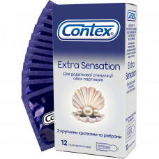 Презервативи Contex Extra Sensation з крупними крапками та ребрами 12 шт. (5052197051506)