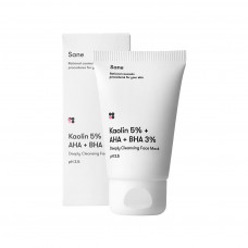 Маска для обличчя Sane Kaolin 5% + AHA + BHA 3% Deeply Cleansing Face Mask З каоліном та саліциловою кислотою 40 мл (4820266830229)