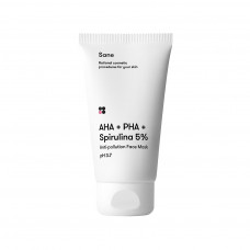 Маска для обличчя Sane AHA + PHA + Spirulina 5% Face Mask Проти токсинів з AHA + PHA + Cпіруліна 5% 75 мл (4820266830182)