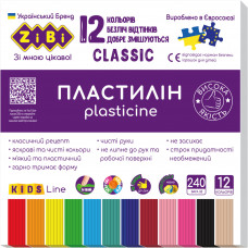 Пластилін ZiBi Classic 12 кольорів 240 г (ZB.6233)