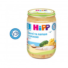 Дитяче пюре HiPP локшина з морською рибою та овочами, 220 г (9062300131465)