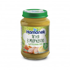 Дитяче пюре Hamanek Ягня Морква Картопляне пюре 190 г (8595139795467)