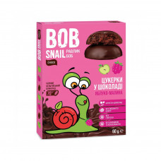 Цукерка Bob Snail Равлик Боб яблучно-малинові в чорному шоколаді 60 г (4820219341345)