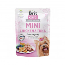 Вологий корм для собак Brit Care Mini pouch 85 г (філе курки та тунця в соусі) (8595602534425)