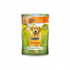 Вологий корм для собак Purina Friskies з куркою та морквою у підливці 100 г (7613035800847)