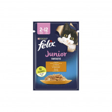 Вологий корм для кішок Purina Felix Fantastic Junior з куркою в желе 85 г (7613039832189)