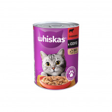 Консерви для котів Whiskas з яловичиною в соусі 400 г (5900951305382)