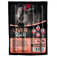 Ласощі для собак Alpha Spirit DOG Sticks Liver напіввологі з печінки, палички 40 г (8437013576918)