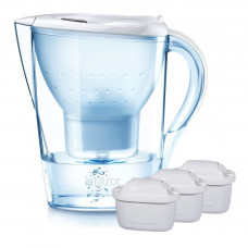 Фільтр-глечик Brita Marella Memo + 3 картриджі, 2.4л, білий (1039273)