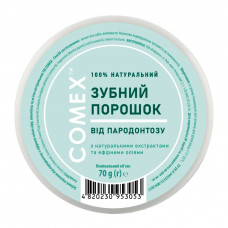 Зубний порошок Comex Натуральний Від пародонтозу З ефірною олією аїру, евкаліпту та м'яти 70 г (4820230953053)